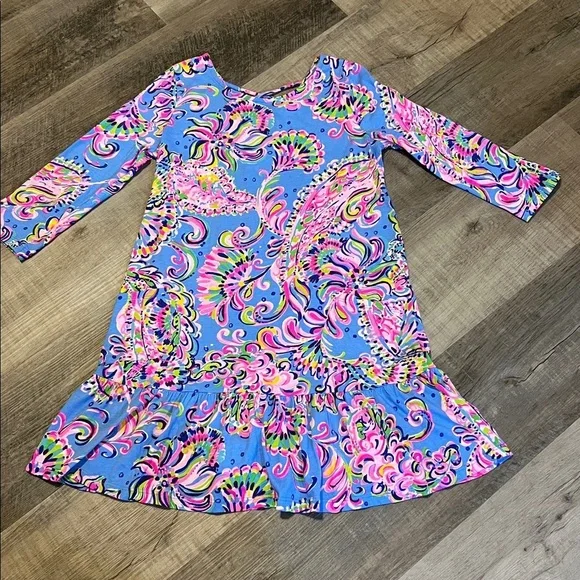 BOGO Lilly Pulitzer Girl’s Jena Dress Mermaid Grotto size XL 12-14 - Picture 1 of 5